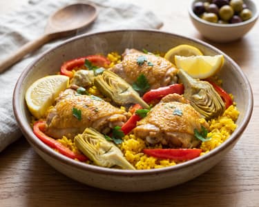 Spanish Chicken and Rice Pot with Artichokes | One-Pot Delight