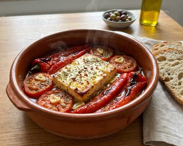 Bouyiourdi | Greek Feta and Pepper Bake