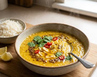 Indisches Tadka Dal | Cremiges gelbes Linsen-Curry
