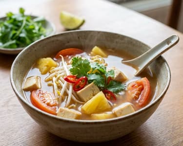 Vietnamesische Tamarindensuppe mit Tofu | Sauer & Erfrischend