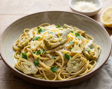 Linguine with Tender Artichokes | Quick Italian Delight