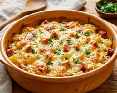 Sauerkraut-Kartoffel-Auflauf mit Kasseler | Deftig aus dem Ofen