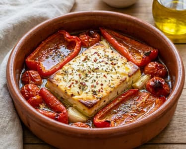 Griechisches Bouyiourdi | Paprika-Feta-Auflauf