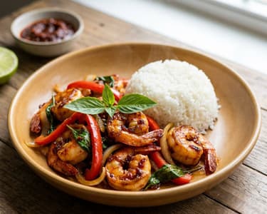 Goong Pad Prik Pao | Wok-Garnelen mit Thai-Basilikum