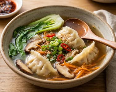 Asiatische Gyoza-Suppe | Wärmend & Schnell