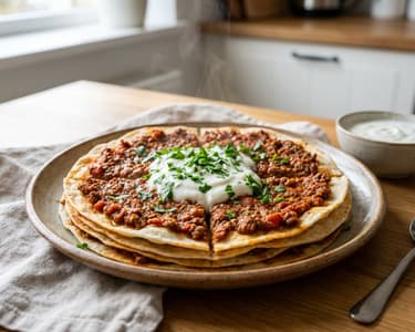Kayseri Yağlama | Turkish Layered Flatbread with Minced Meat