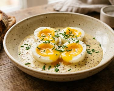 Classic Mustard Eggs for Brunch | Soft-Boiled in Mustard Sauce