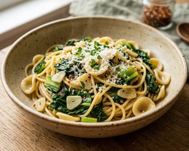 Pasta with Sauteed Swiss Chard & Garlic | In 20 Min.