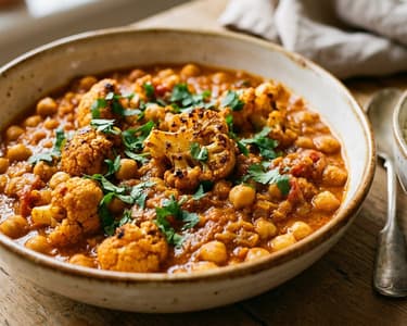 Blumenkohl-Kichererbsen Tikka Masala | Würzig & Cremig