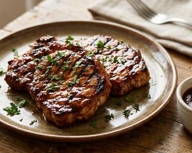 BBQ-Schweinerückensteaks | Zart & rauchig glasiert