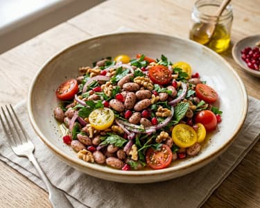 Türkischer Barbunya-Salat | Mit Walnüssen & Granatapfel