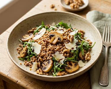 Toskanischer Farro-Salat mit Pilzen | Herzhaft & Warm