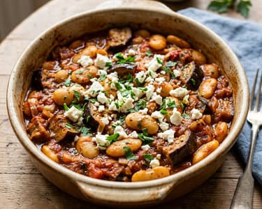 Griechischer Gigantes-Auflauf mit Aubergine | Aus dem Ofen