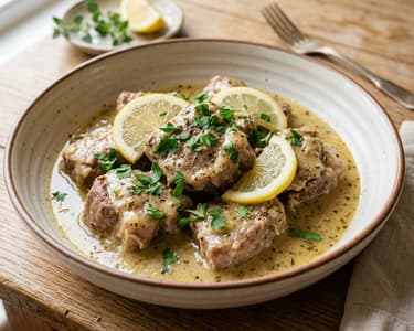 Griechisches Zitronen-Schweinefleisch | Zart & aromatisch