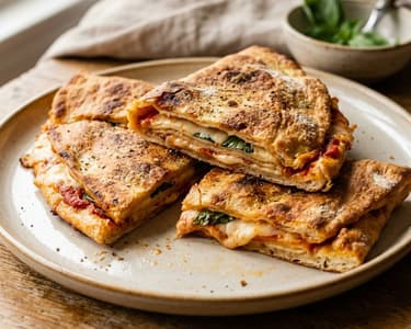 Sizilianische Scaccia Ragusana | Gefülltes Käse-Fladenbrot