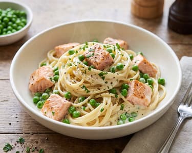 Creamy Pasta with Salmon and Peas