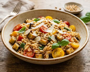 Orzo Salad alla Norma | Summery Weeknight Delight