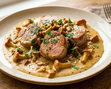 Schweinemedaillons in Pfifferling-Rahmsauce | Zart & cremig