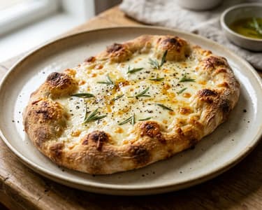 Pinsa Romana Bianca mit Scamorza | Kross & herrlich rauchig