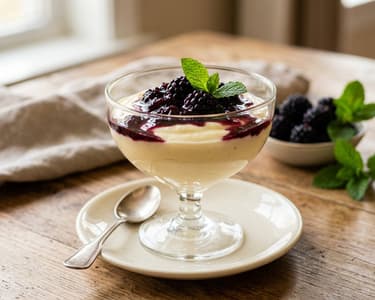 Bayerische Creme mit Brombeerkompott | Zart & Cremig