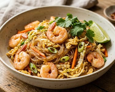 Pad Woon Sen mit Garnelen | Würzige Thai-Glasnudeln