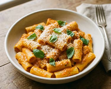 Cremige Karotten-Rigatoni | Italienische Pasta