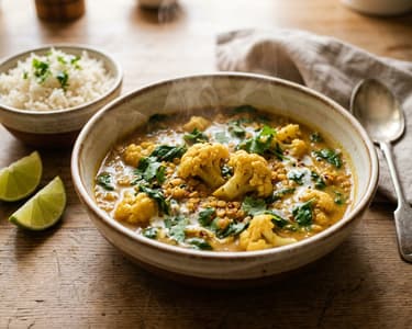 Indisches Blumenkohl-Linsen-Curry | Cremig & vegan