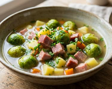 Brussels Sprout Stew with Kasseler | Hearty Autumn Delight