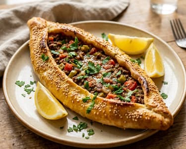 Kıymalı Pide | Knusprige Hackfleisch-Schiffchen