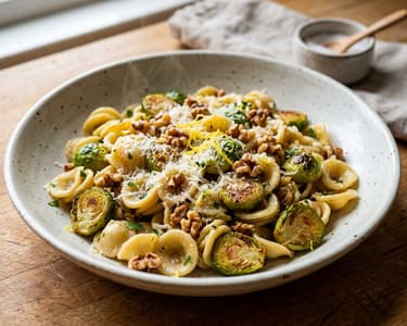 Orecchiette mit karamellisiertem Rosenkohl | Herbst-Pasta