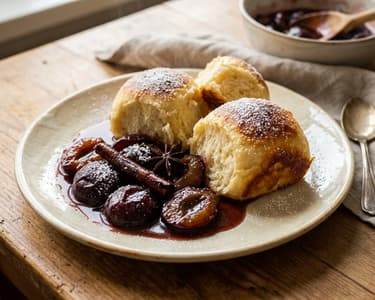 Dampfnudeln mit Zwetschgenröster | Fluffig & Fruchtig