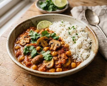 Indisches Pilz-Kichererbsen-Curry | Würzig & cremig