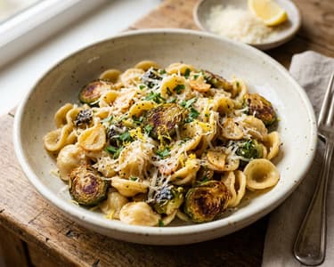 Orecchiette mit gebratenem Rosenkohl | Knusprig & Pikant