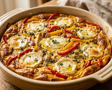 Mediterranes Paprika-Clafoutis | Herzhafter Ofengenuss