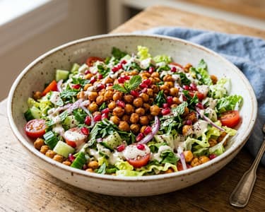 Türkischer Ofen-Kichererbsensalat | Knusprig & frisch