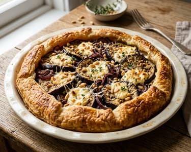 Mediterrane Auberginen-Galette mit Ricotta | Knusprig aus dem Ofen