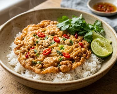 Thai-Wok-Omelett mit Hähnchen | Knusprig & fix in 15 Min.