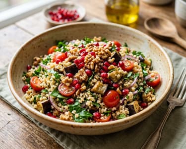 Türkischer Bulgursalat | Mit gerösteter Aubergine