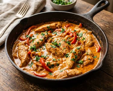 Griechisches Pfannen-Hähnchen in Metaxa-Sauce | In 20 Minuten