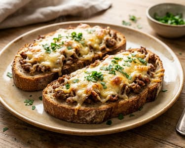 Baked Farmhouse Bread with Minced Meat | Hearty & Quick