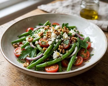 Turkish Bean Salad | Fresh Delight with Feta & Walnuts