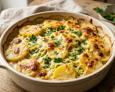 Potato and Pointed Cabbage Casserole | Golden-Brown Autumn Delight