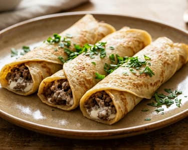 Pancakes with Minced Meat Filling | Hearty & Quick