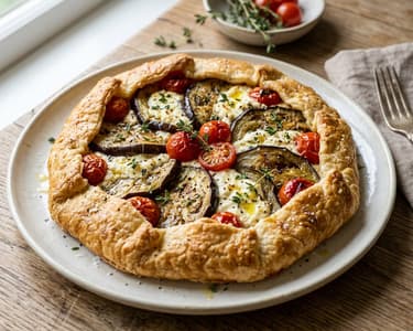 Aubergine Galette with Ricotta | Crispy Oven Delight