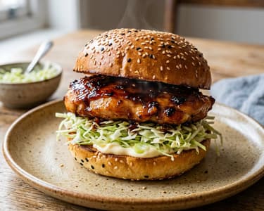 Japanese Teriyaki Chicken Burger | Juicy & Glazed