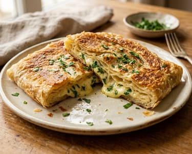 Peynirli Katmer | Crispy Layered Flatbread with Cheese