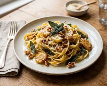 Tagliatelle mit karamellisierten Pastinaken & Salbei