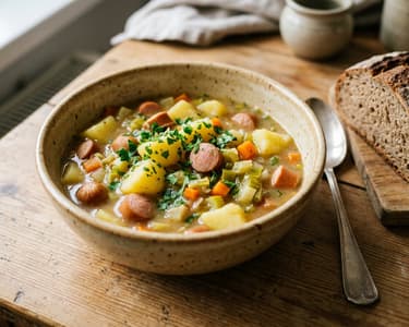 Kartoffeleintopf mit Wiener Würstchen | Omas deftiger Klassiker