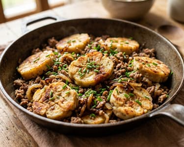 Bavarian Dumpling and Minced Meat Gröstl | Crispy in 20 Minutes