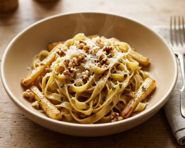 Tagliatelle mit karamellisierten Pastinaken | Feiner Herbstgenuss